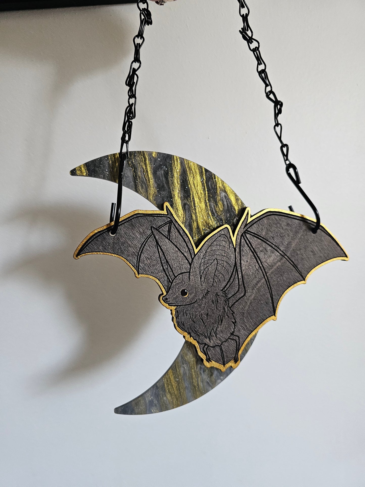Small Moon Bat - Gold/Gold Shimmer
