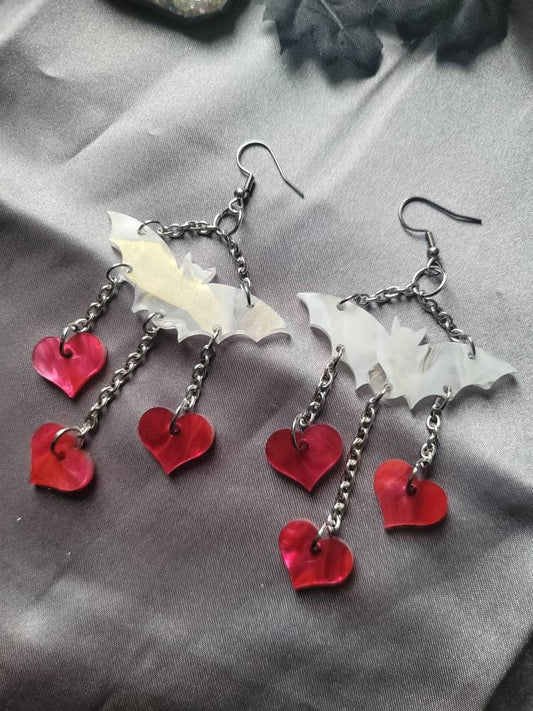 White Gold Bats and Hearts